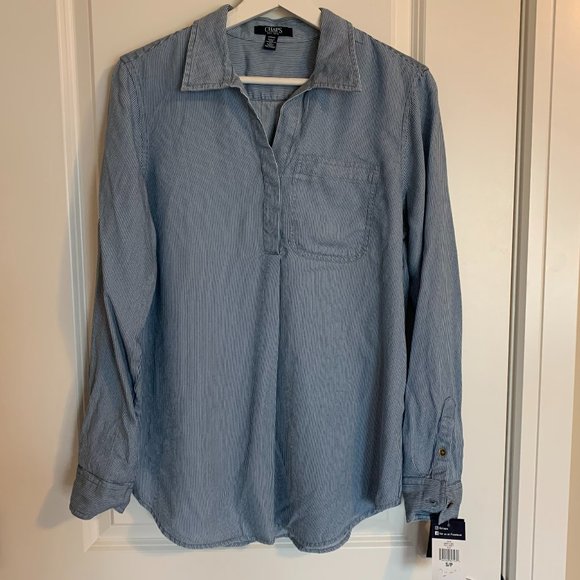 NWT Chaps Striped Shirt, Small - Picture 4 of 7